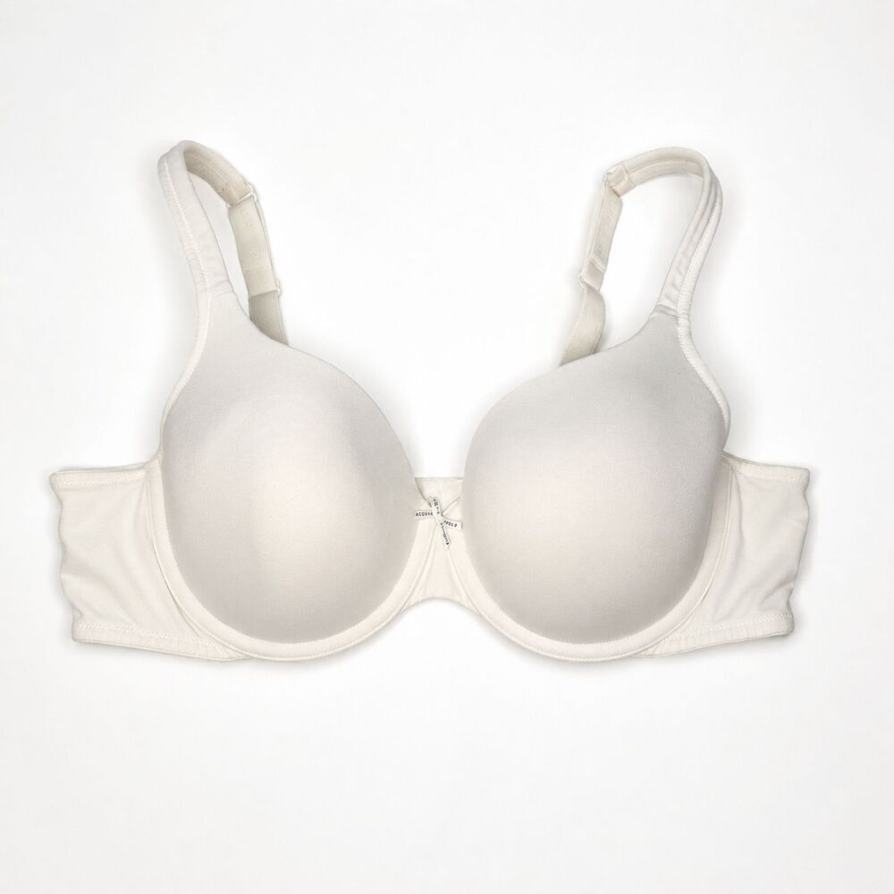 Cacique 42C Lightly Lined T-Shirt Bra White Underwire Full Coverage